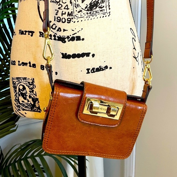 VIKTOR ALFARO Brown Leather Crossbody Purse - Picture 6 of 12